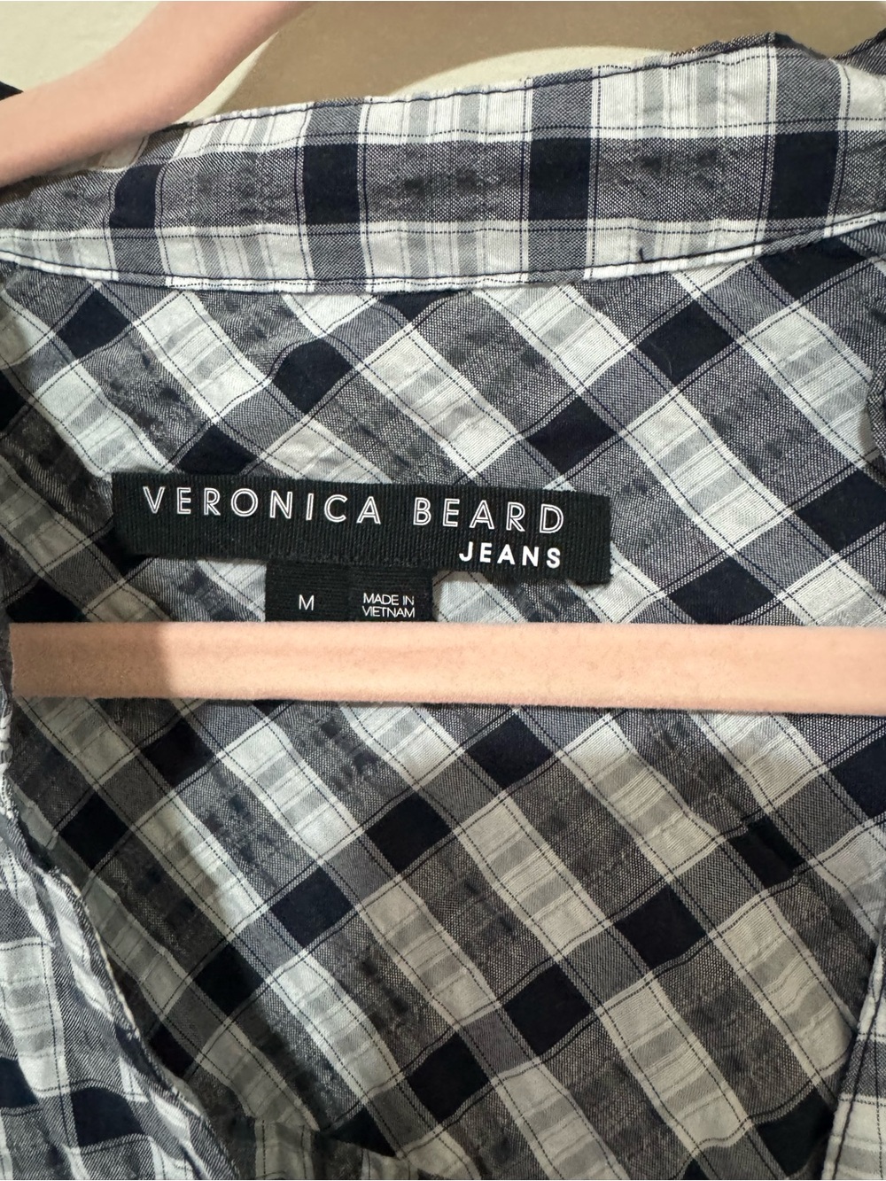 Veronica Beard Black and White Checked Wrap-Style Long Sleeve Dress - Picture 3 of 6